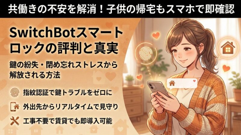 子供の鍵トラブルを解消SwitchBot スマートロック 評判は?共働き夫婦の必須アイテム