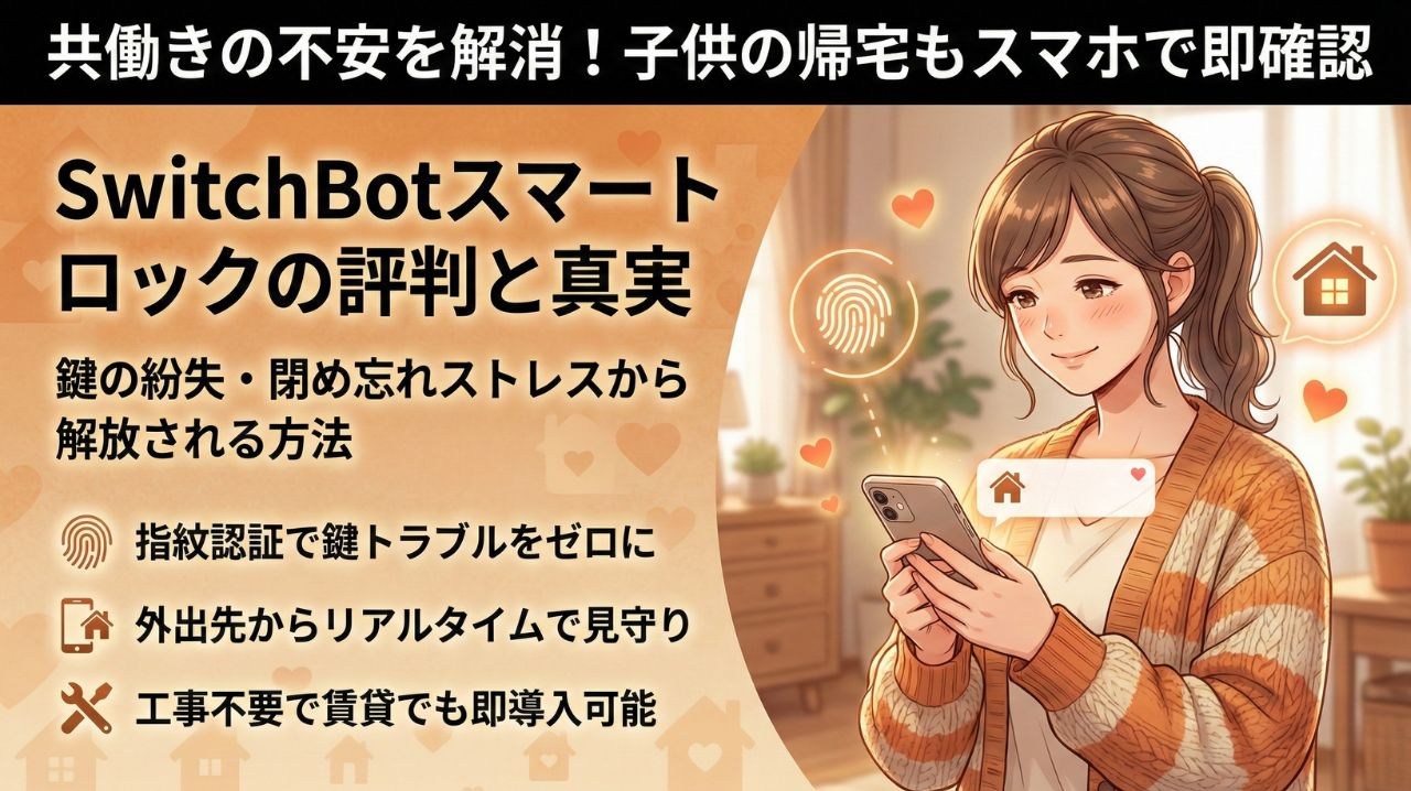 子供の鍵トラブルを解消SwitchBot スマートロック 評判は？共働き夫婦の必須アイテム